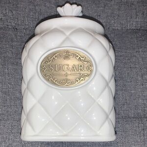 White Ceramic Sugar Canister